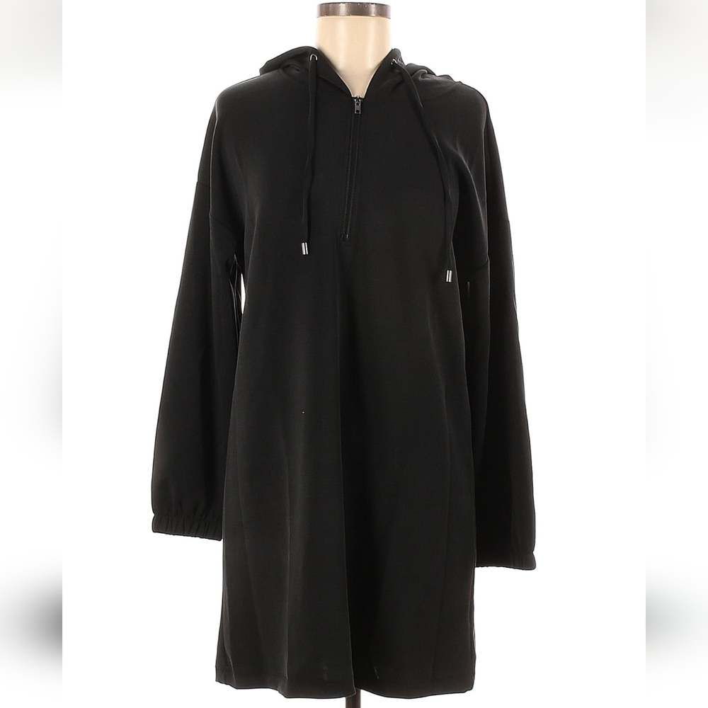 Cable & Gauge Modal Blend Hoodie Dress Half Zip Long Sleeve